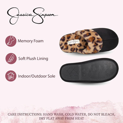 Women'S Comfy Faux Fur House Slipper Slip-On Scuff Memory Foam Soft Plush Lining